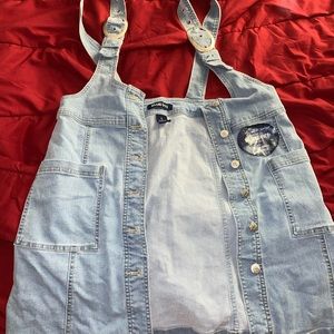 Denim overall skirt
